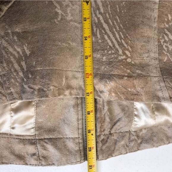 BKE Gold Metallic Faux Suede Moto Jacket Women Size Medium Motorcycle Crop - Picture 10 of 16